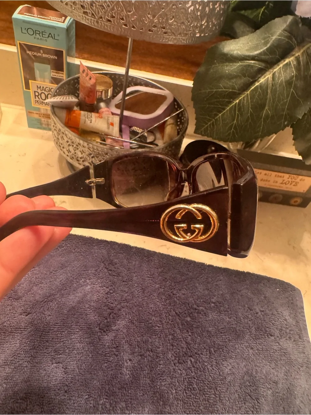 Gucci Oversized Gradient Brown/Black Women's Sunglasses